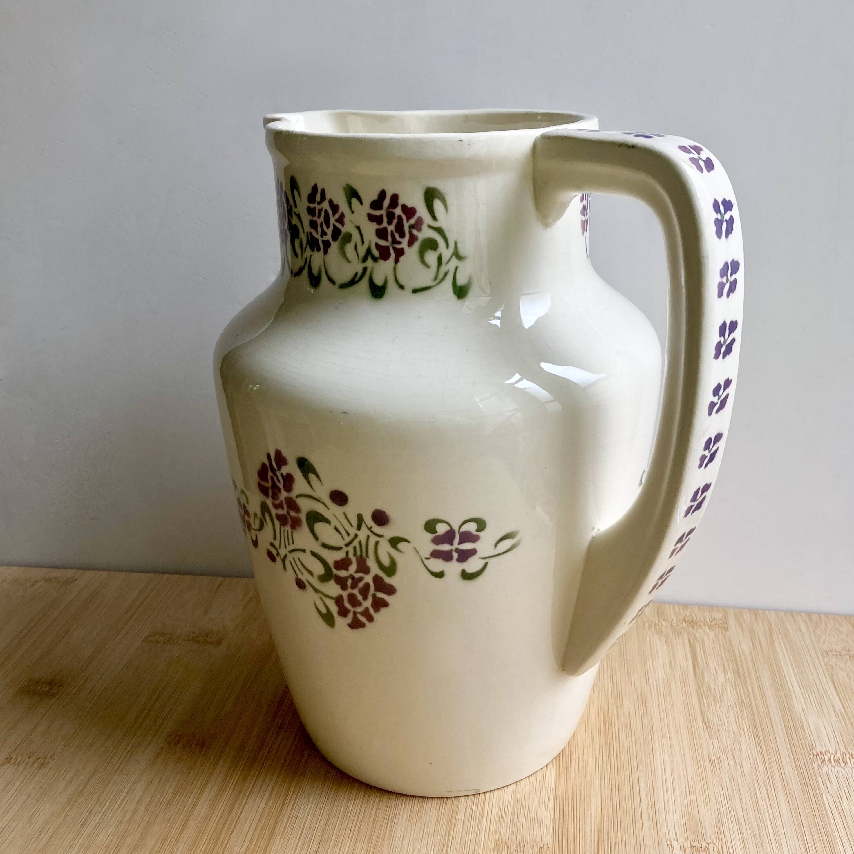 Pitcher / Vase / Jug - Ironstone - Art Nouveau