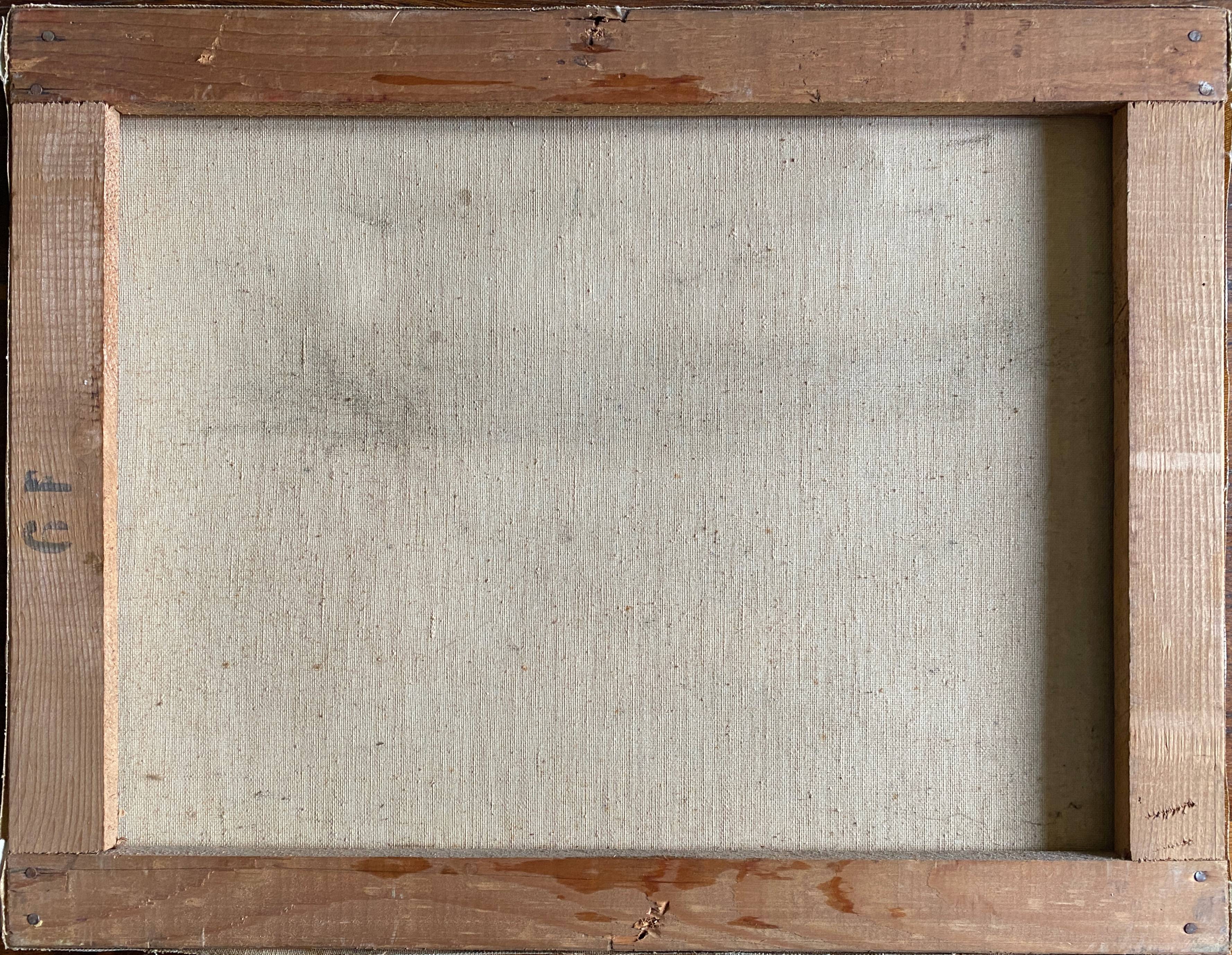 HST Marine painting "Live alley of Calvi" Corsica signed circa 1950