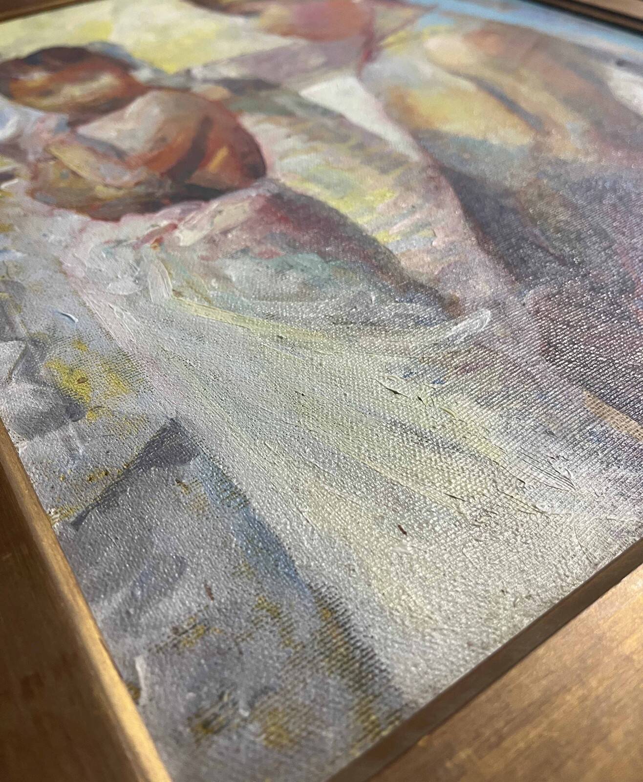 Tableau HST Patrice Landauer (1965) Orientalist Africanist "The two children"