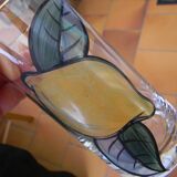 6 glass orangeade glasses, 1970s