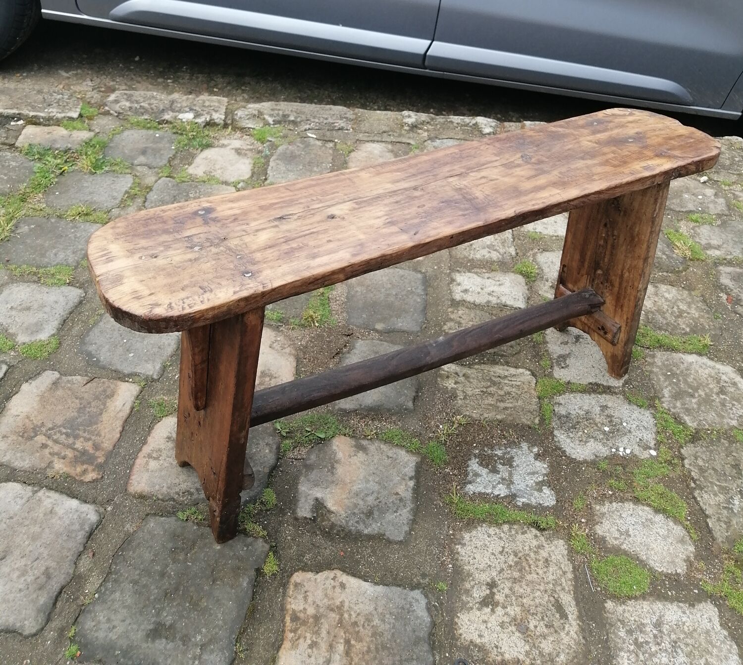 Wooden farmhouse bench