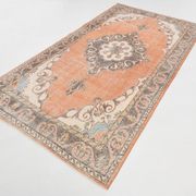 Pale Red & Brown Large Antique Turkish Rug, 157x299Cm