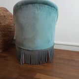Blue velvet toad chair