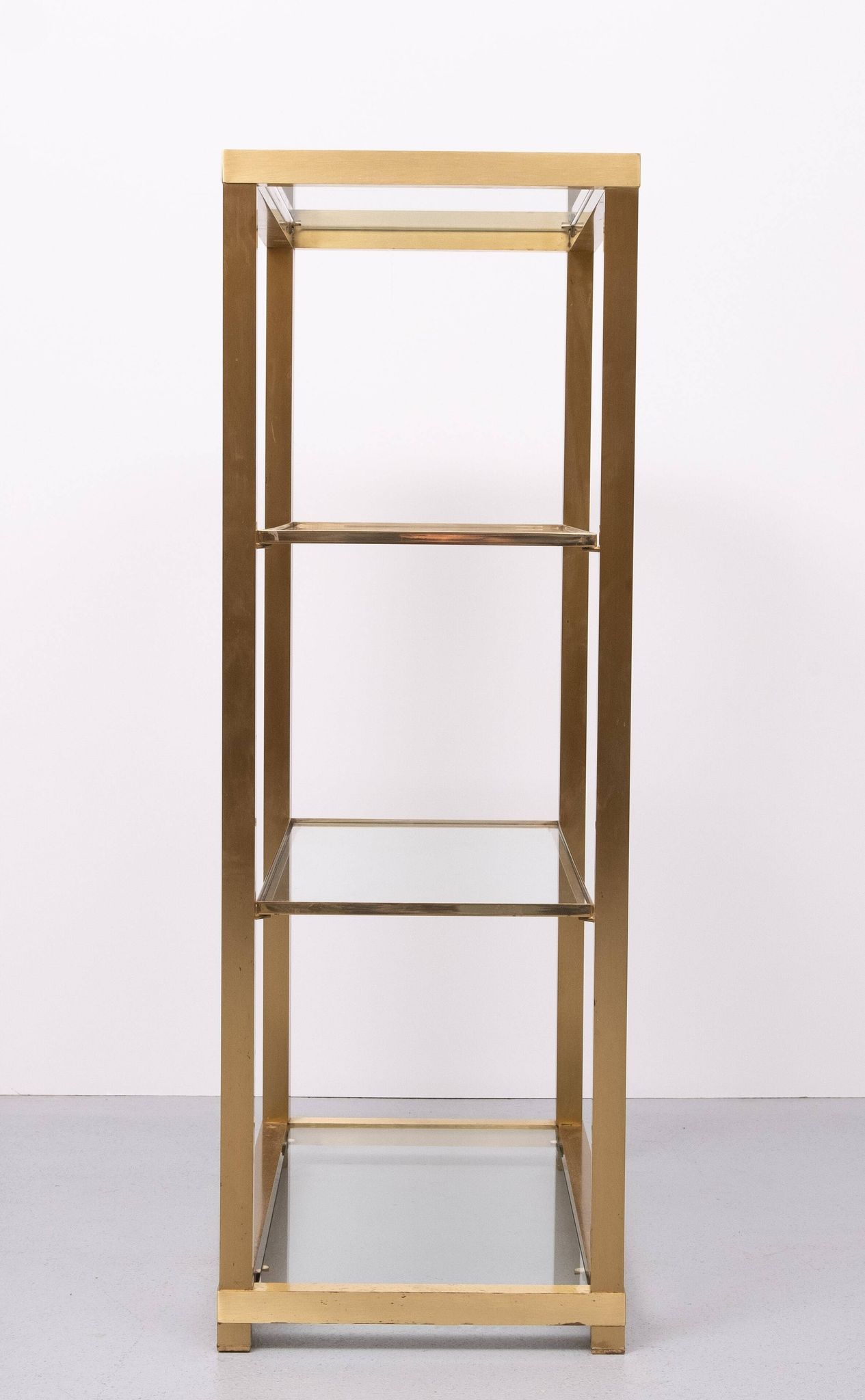 Brass and Glass Etagere or bookcase . Italy 1970s