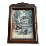 Small walnut key cabinet