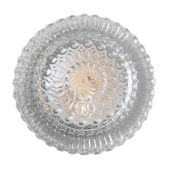 Round ceiling light in chiseled glass