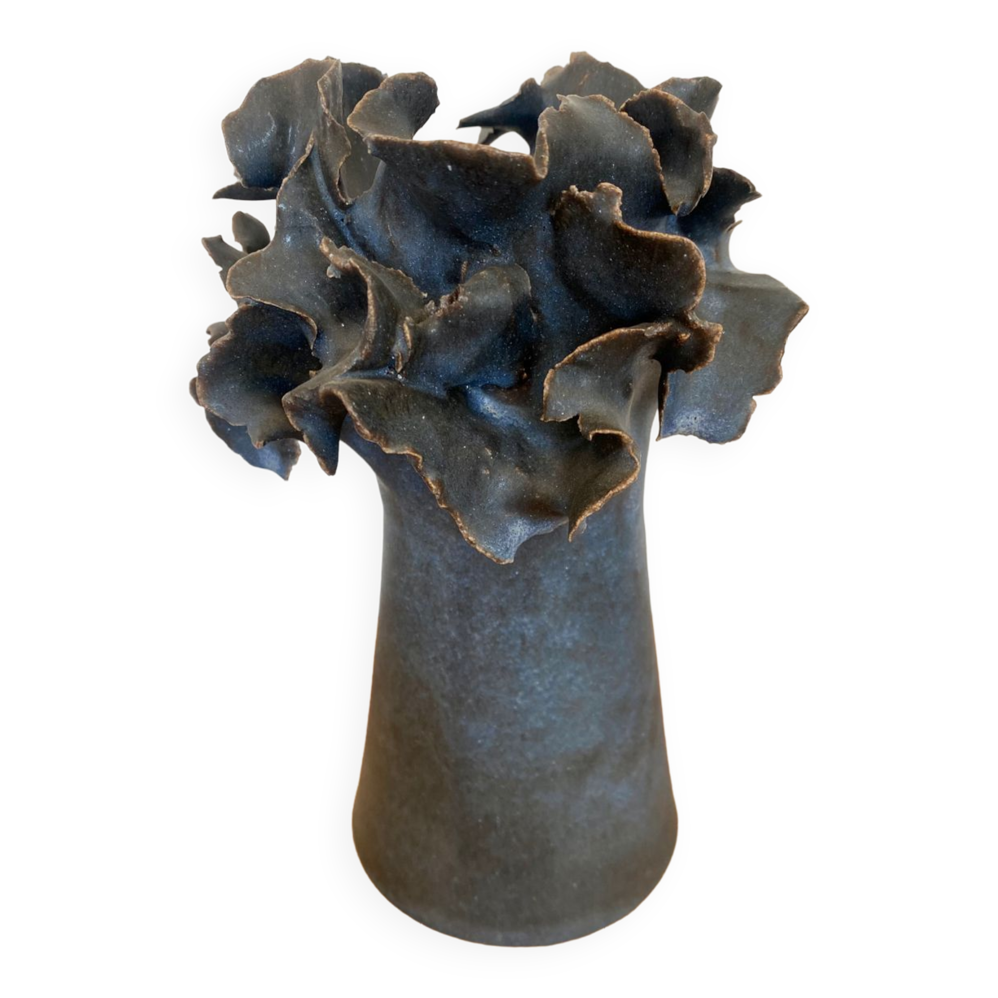 Blue contemporary ceramic vase