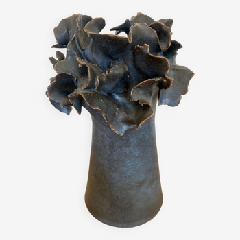 Blue contemporary ceramic vase