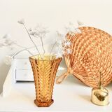 Amber yellow art deco vase