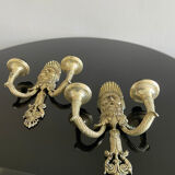 Wall lamp Mascherone Tragedia Greca in silver cast alloy