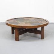 Large Round Vintage Brutalist Coffee Table