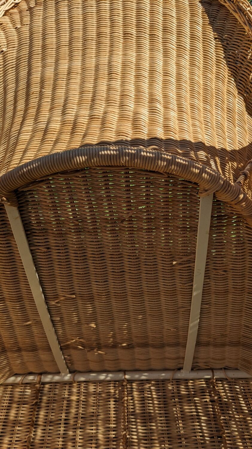 Wicker and rattan rocking chair