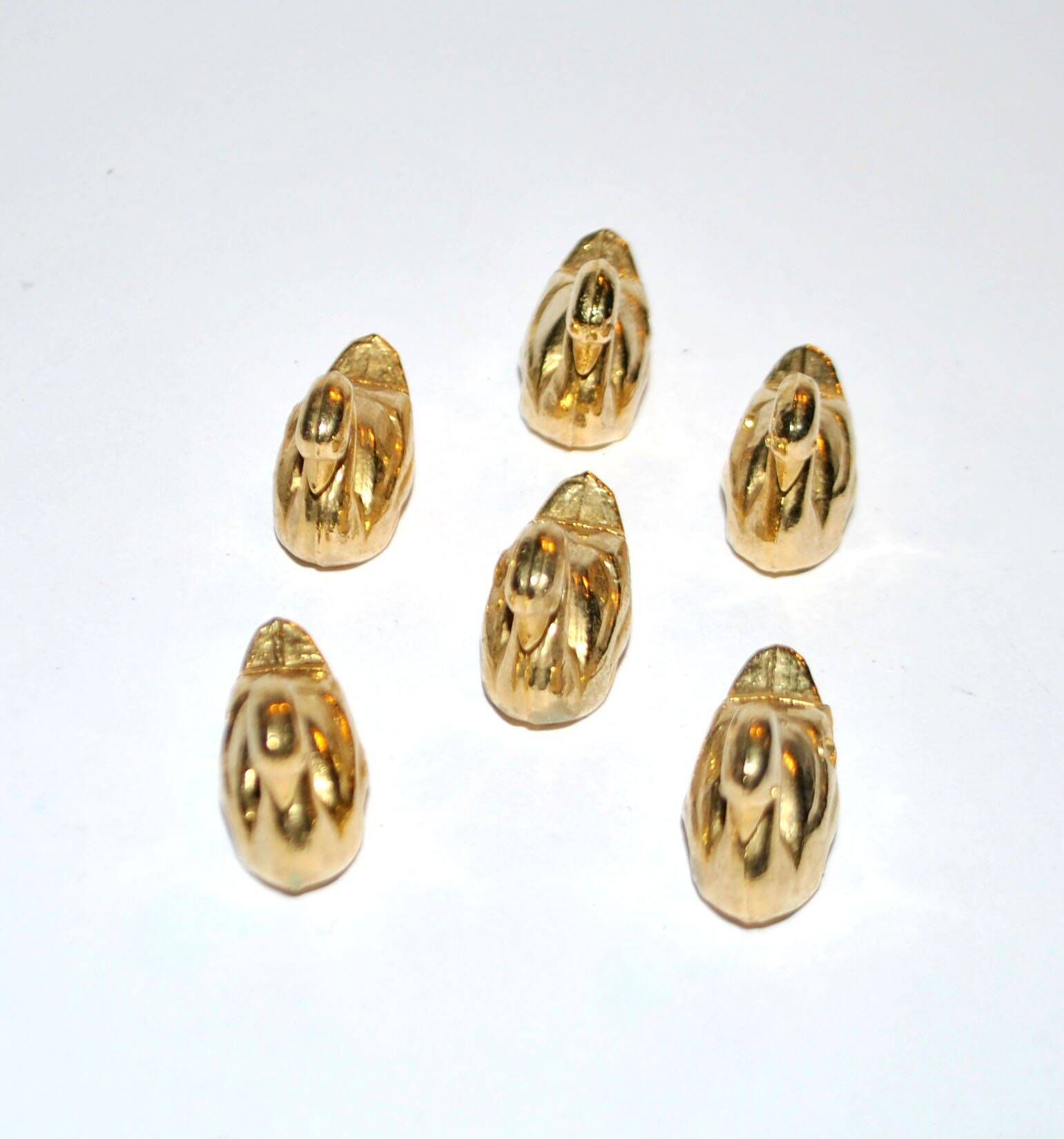 Table decoration set: 6 vintage swan place card holders in gold-tone metal