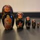 Series of 10 old Russian Matryoshka dolls