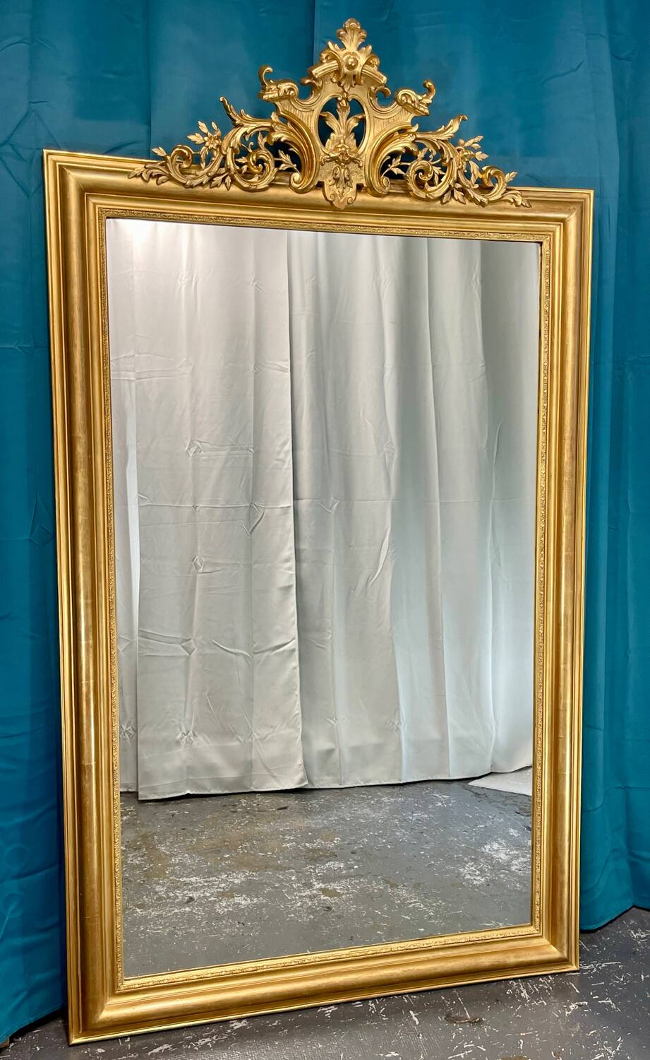 Large old 19th century mirror high 196x 112 cm superb condition