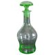 Art Deco Czech liqueur carafe in clear and green glass with a stopper (1930s)