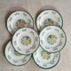 Set of 6 large flat plates Longwy Vieux Rouen vintage