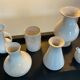 Series of 6 vintage vases in white ceramic years 60-70