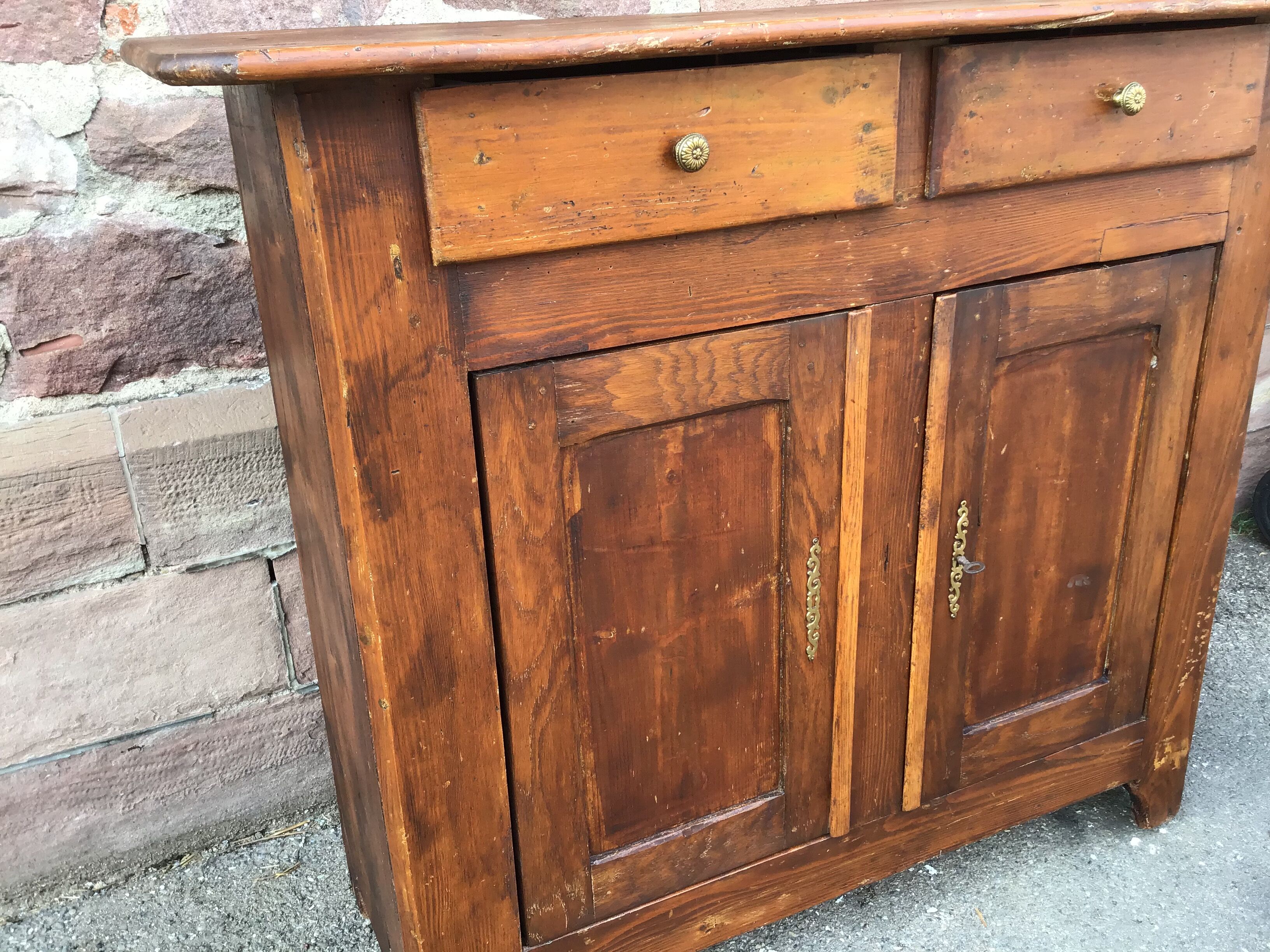 Vintage rustic fir buffet