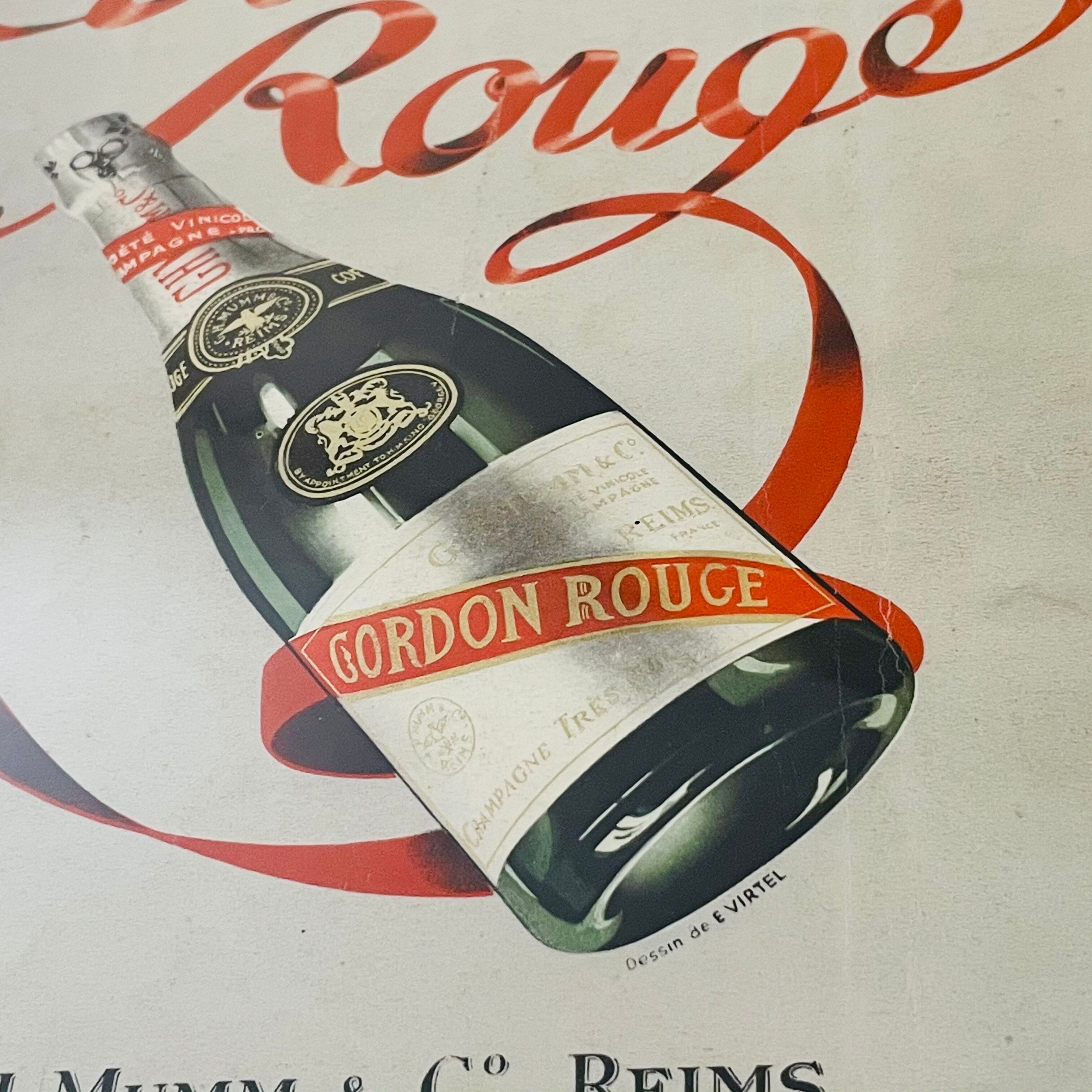 Champagne illustration Cordon Rouge G.H Mumm from 1937 - 30x40cm