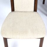 4 wooden and fabric chairs, 80s