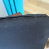 2 colonial-style armchairs in woven rattan and exotic wood