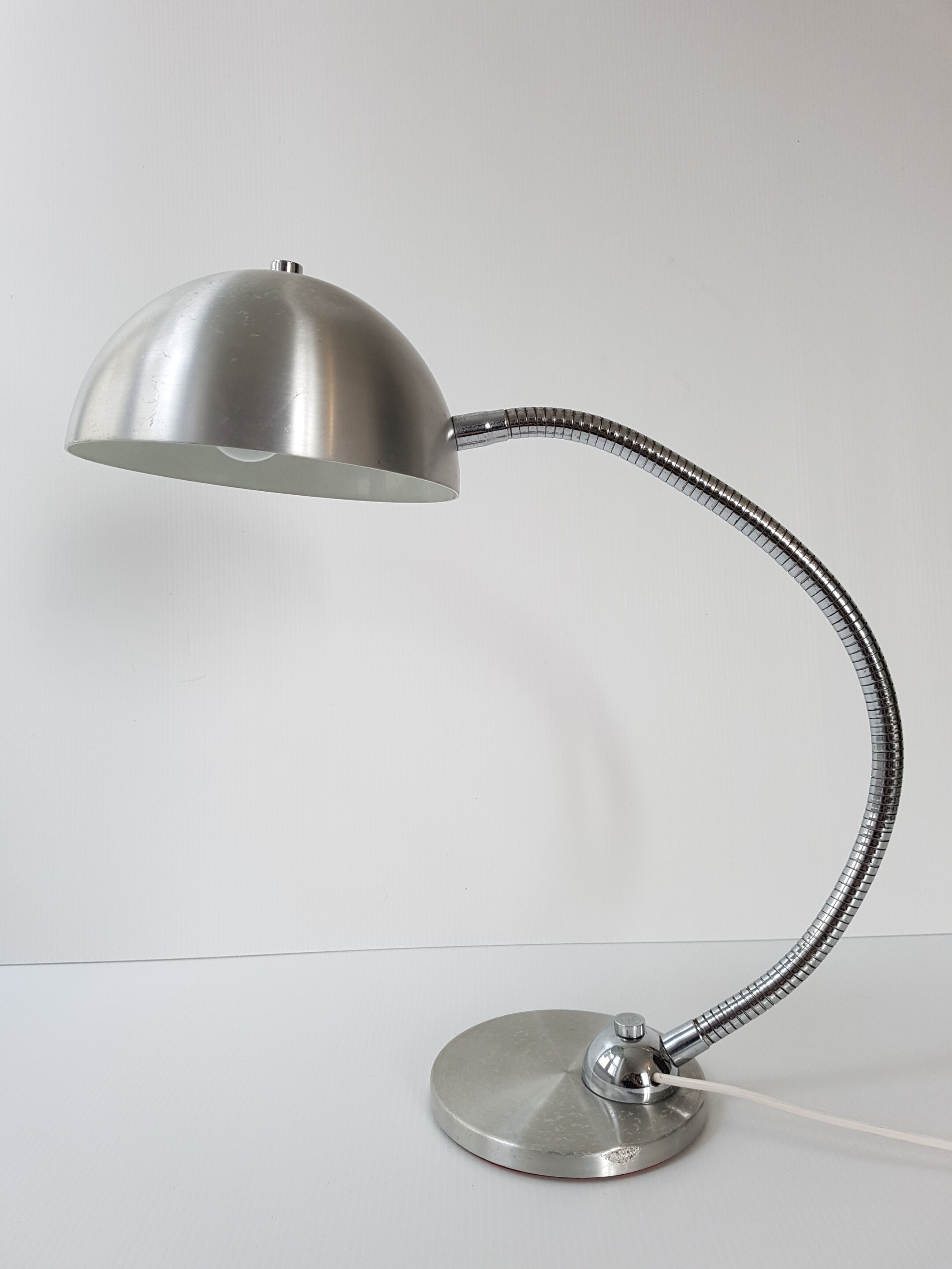 1970 brushed aluminum desk lamp