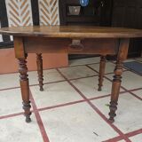 Table à rabats volets rallonges bois ronde ovale 1900