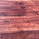 Antique cherry wood farmhouse table with rounded ends