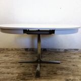 Table ronde en formica années 70 avec rallonge