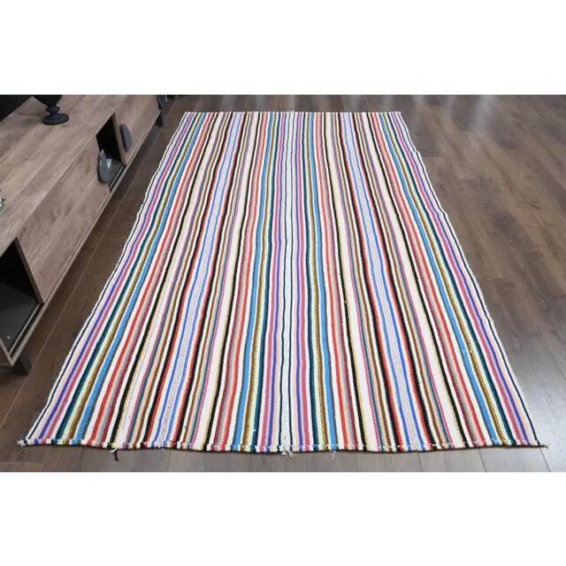Tapis de couloir vintage turc Oushak fait main en laine et coton, années 1970