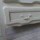 Vintage chest of drawers with pearl gray patina and waxed finish, 3 drawers, wooden top.