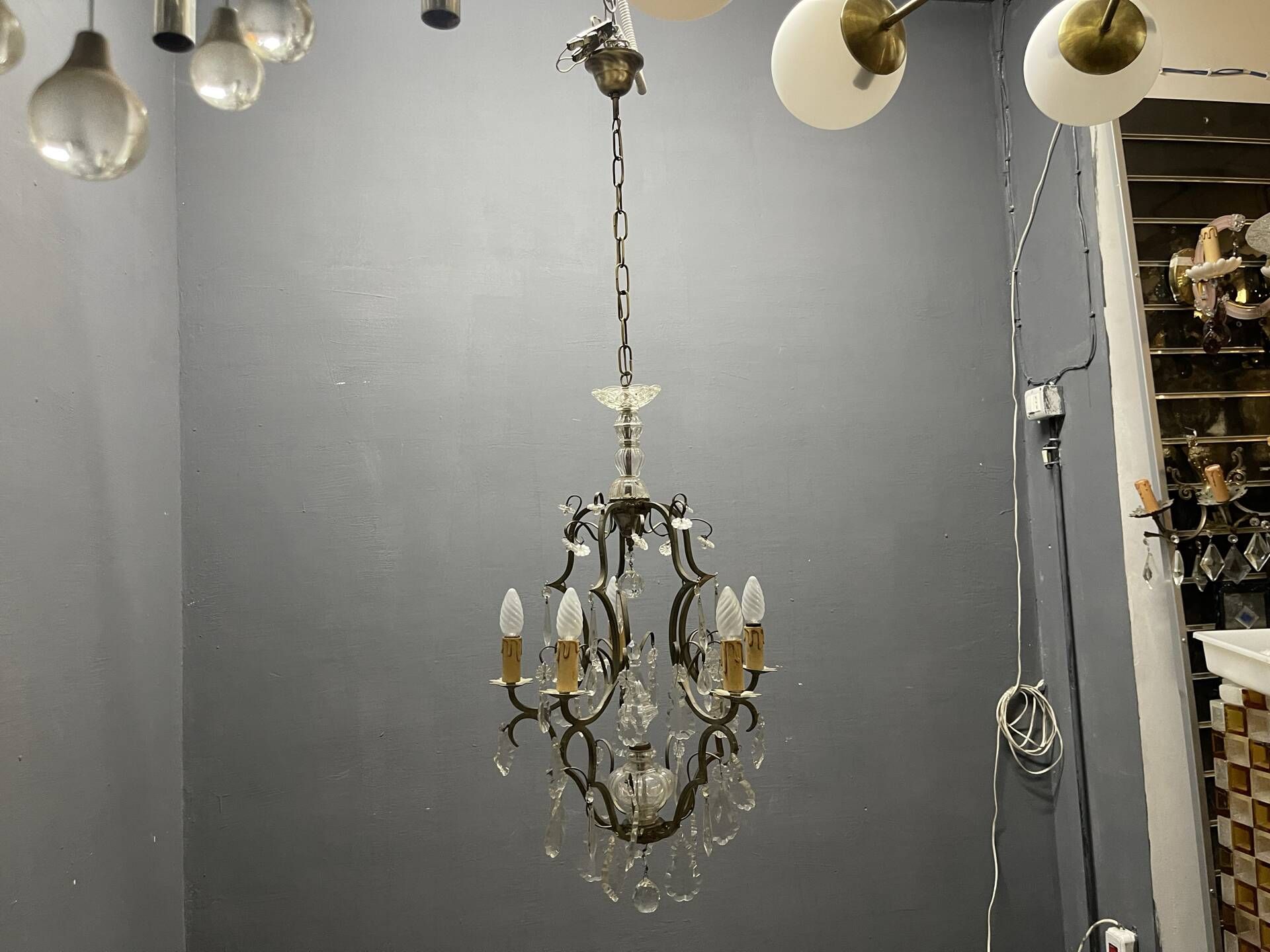 Vintage Italian Crystal Chandelier, 1940s