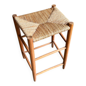Tabouret haut en paille