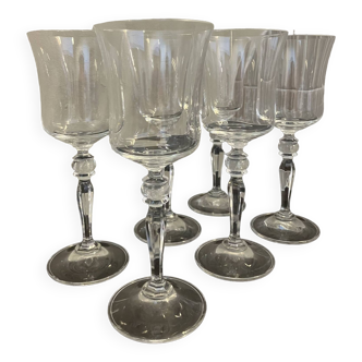 Set of 6 large stemmed glasses