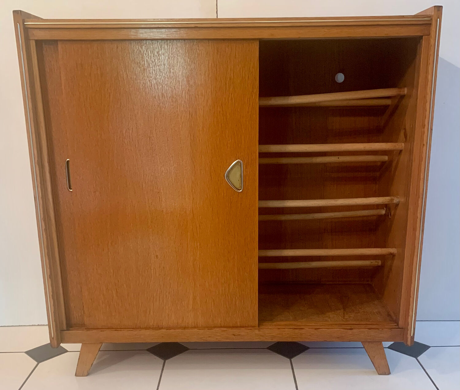 Vintage shoe cabinet feet compass