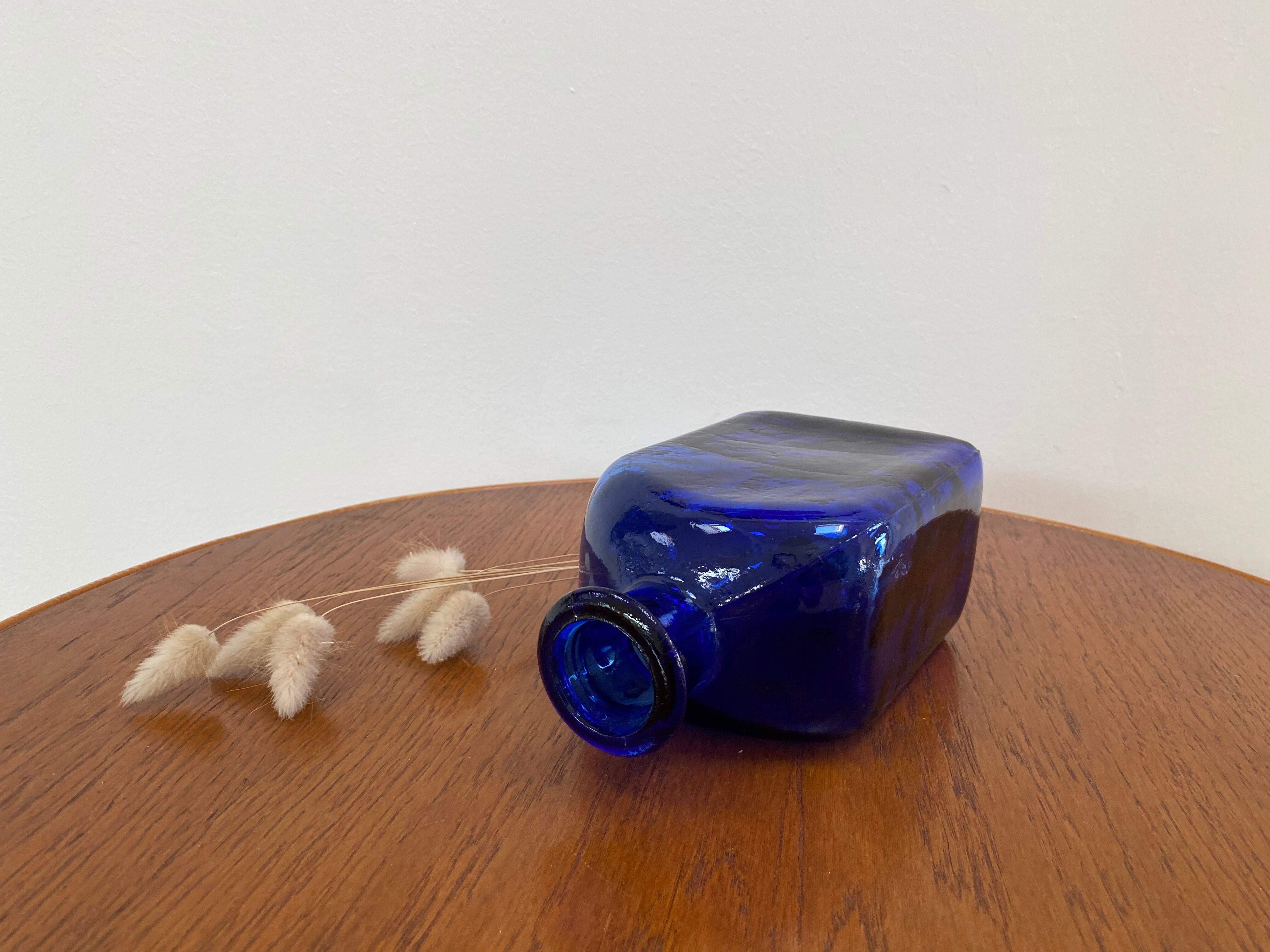 Cobalt blue glass vase bottle