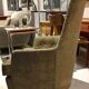 Mid-century buttoned armchair with metal legs