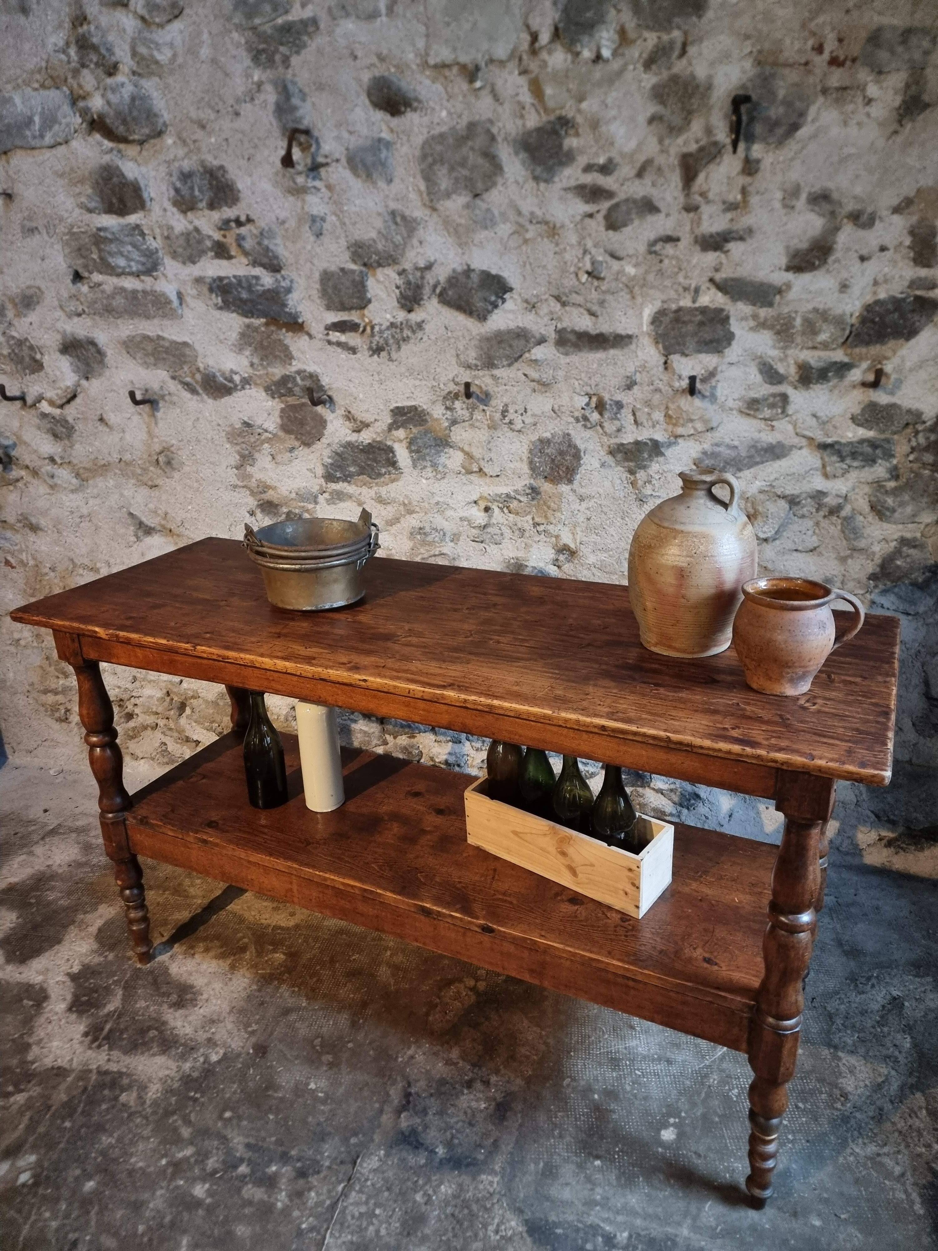 Console / service table or kitchen island French antique, 1880–1920