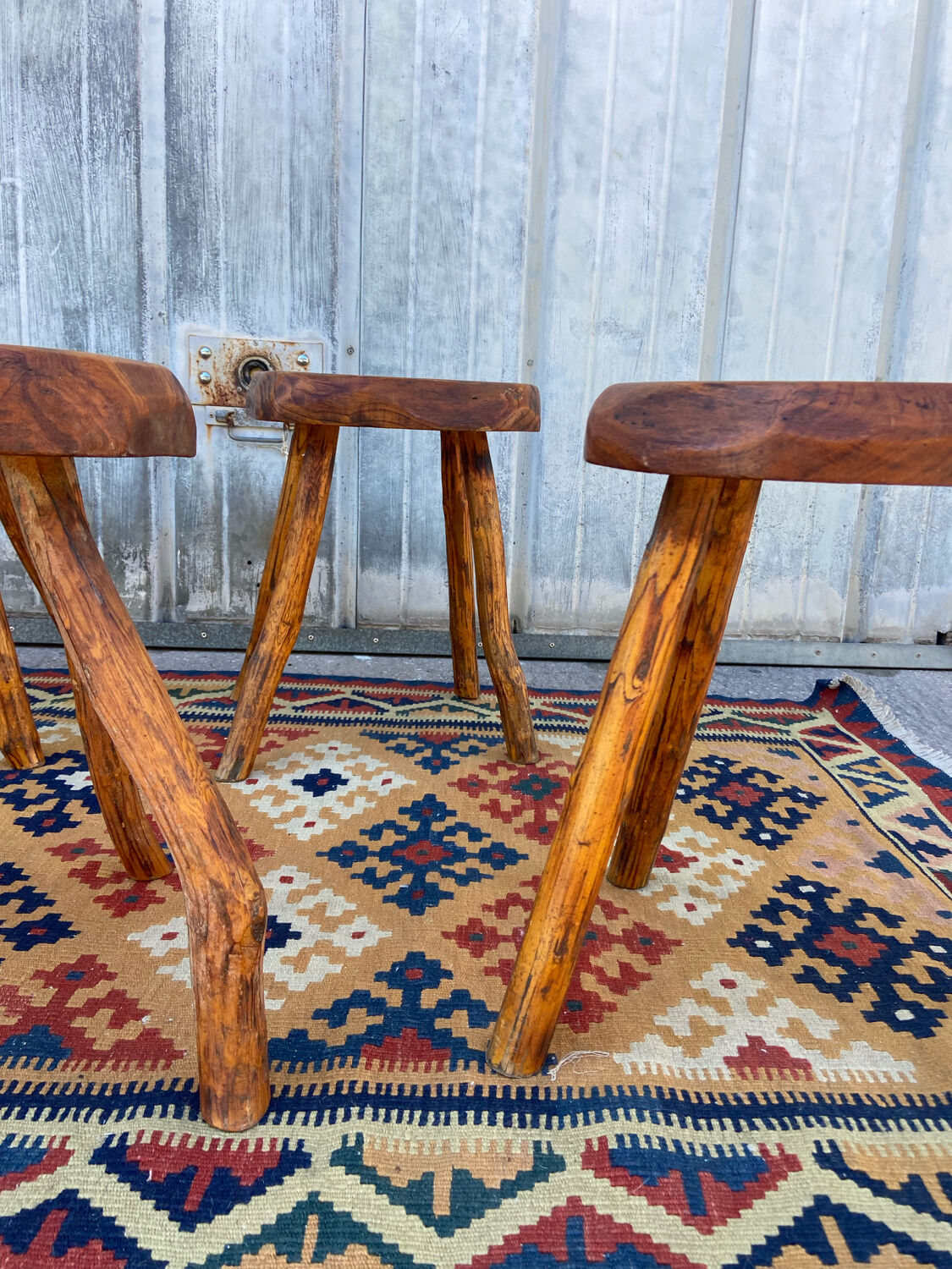 Pair of brutalist stools