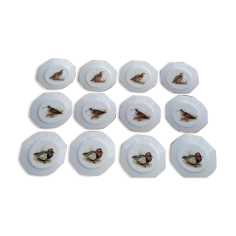 Set de douze assiettes octogonales porcelaine limoges