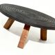 Artisan Solid Oak Round Tripod Coffee Table 1960s