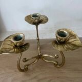 Art Nouveau style chandelier in solid brass