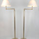Pair of flexible lacquer and brass lamps, 1970 s