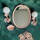Pink Cast Iron Bathroom Set