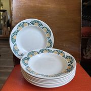 Lot of 8 Givors plates in antique earthenware.