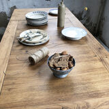Ancient oak farm table with extensions 218 cm