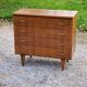 Vintage chest of drawers from the 50s/60s in oak 4 drawers feet bobbin