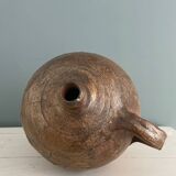 Large 19th century oil bottle in glazed earthenware