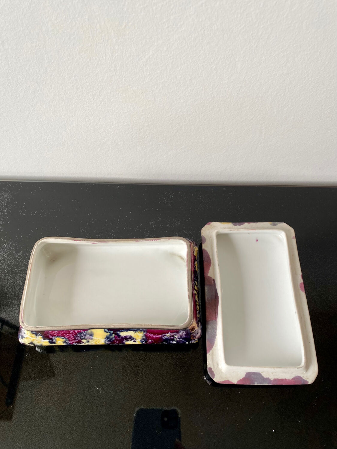 Limoges iridescent jewelry box